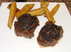 lomo con coraza de morcilla