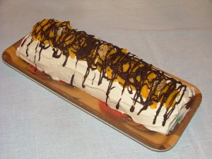 pionono relleno con duraznos