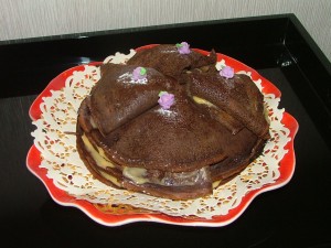 crepes de chocolate y mandarina